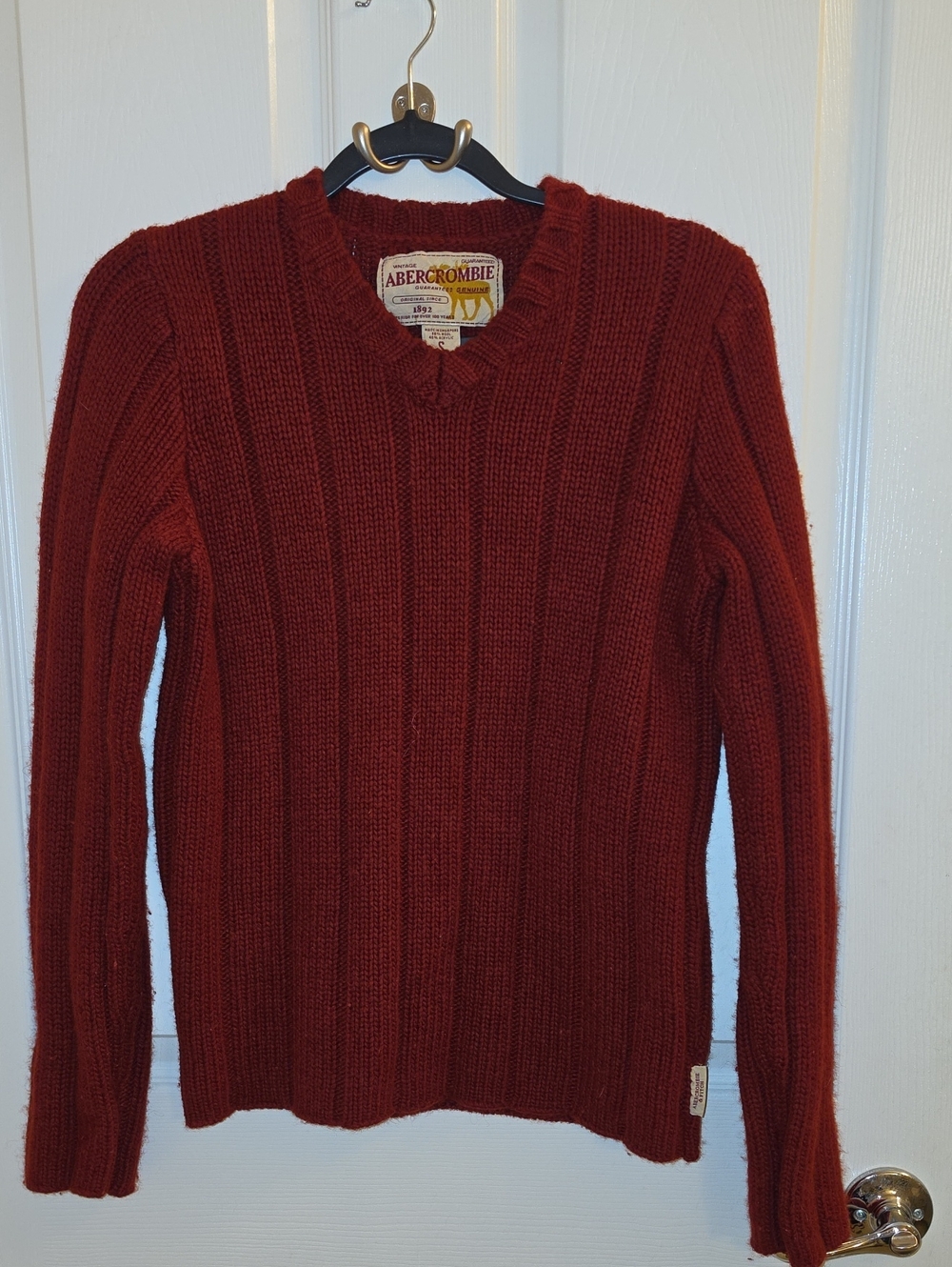 Abercrombie & Fiitch Vintage Women's Wool Blend Ribbed V-Neck Sweater